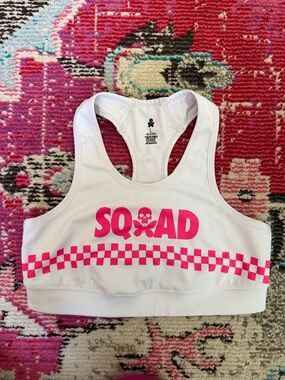 Betty Designs 2024 Squad Sports Bra White & Pink size large